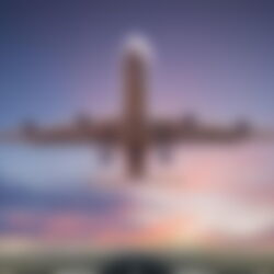 Startendes Flugzeug
